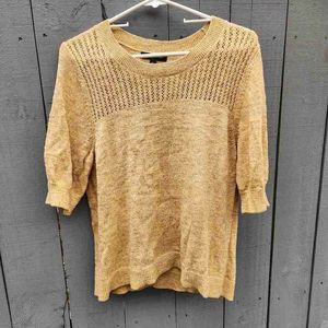Banana Republic Mustard Yellow Knit Scoop Neck Sweater